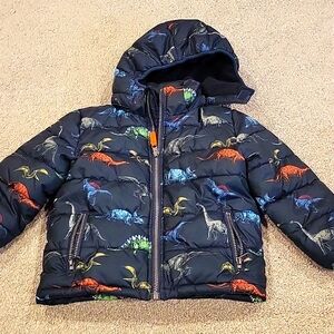 H&m toddler warm winter puffy coat with dinosaur print